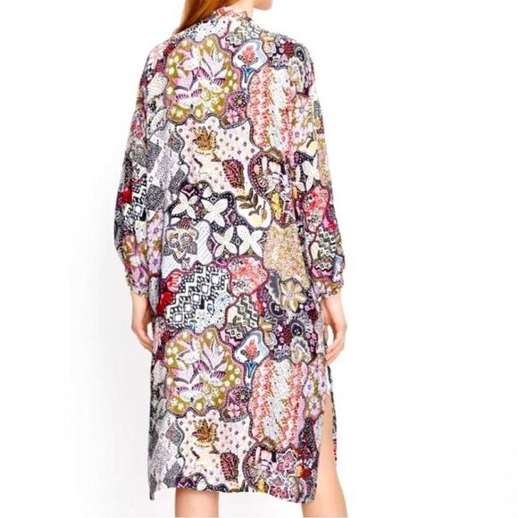 Loft Floral Print Boho Open Front Lightweight Duster Kimono - Picture 4 of 8